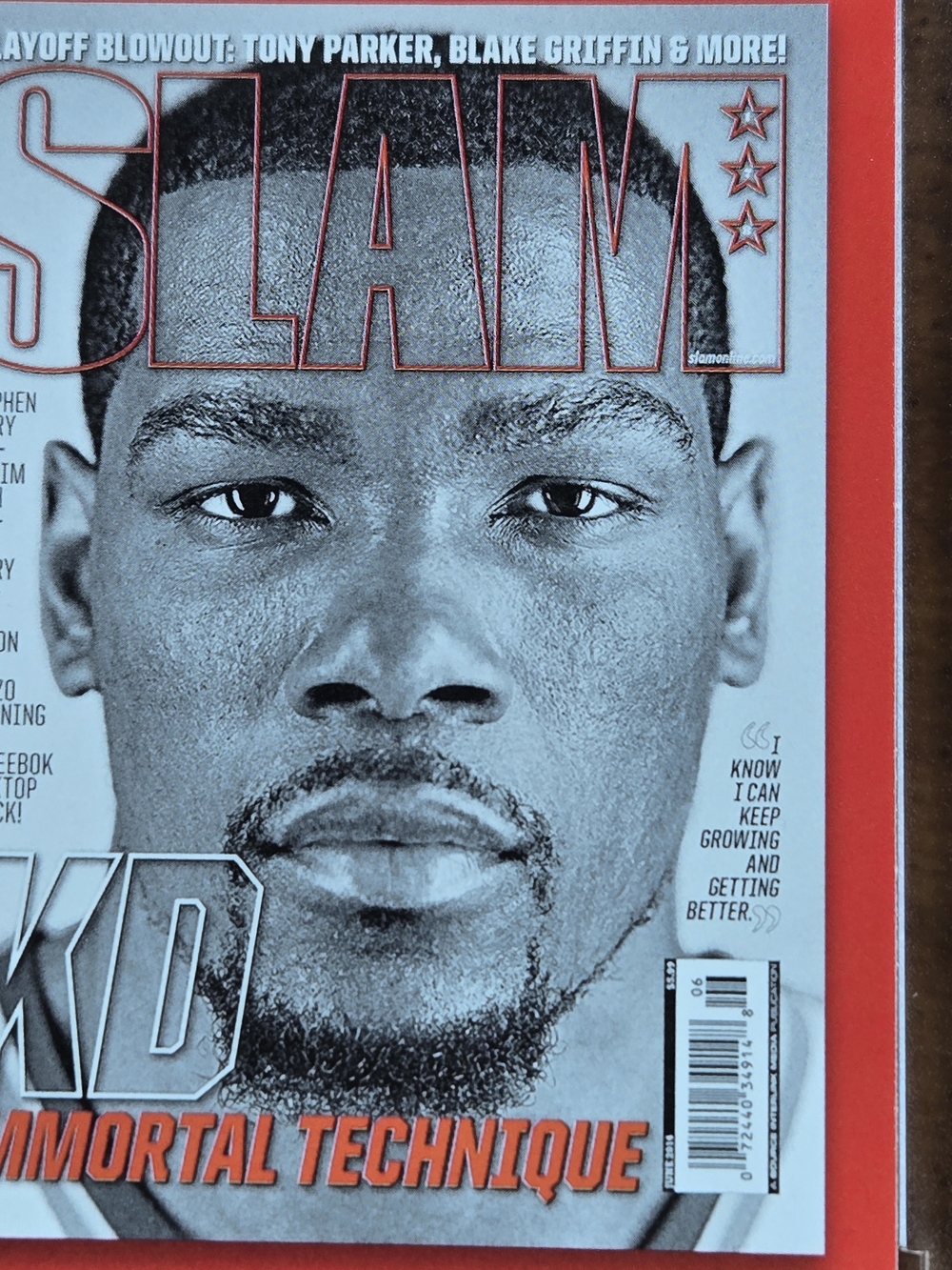 Kevin Durant NBA Hoops SLAM KD Immortal Technique Basketball Card - Red Border - Picture 9 of 15